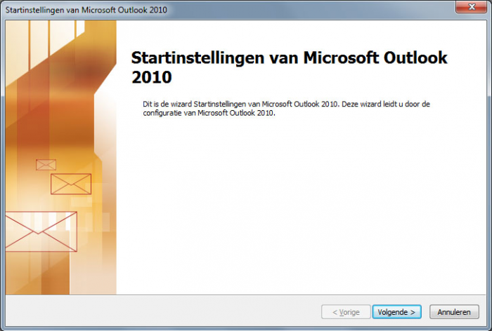 E-mail instellen Microsoft Outlook 2010