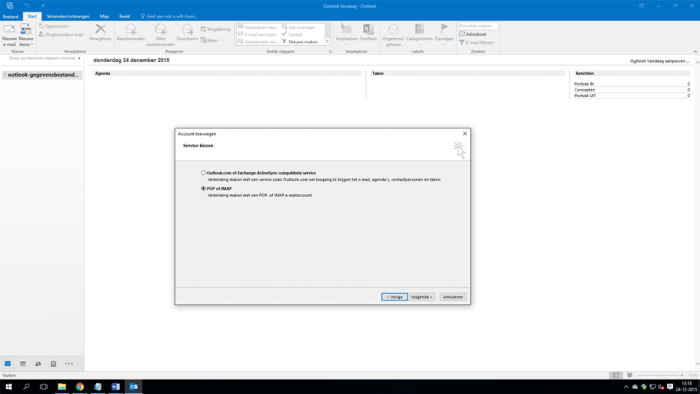 E-mail instellen Microsoft Outlook 2016