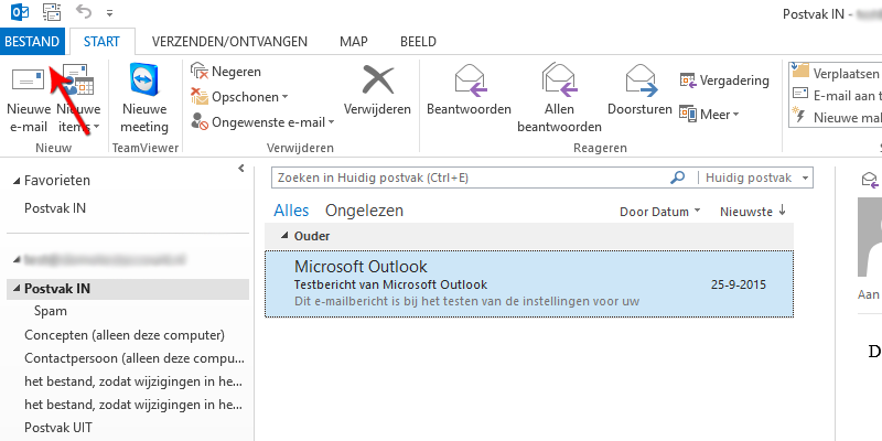 Bestand in Microsoft Outlook